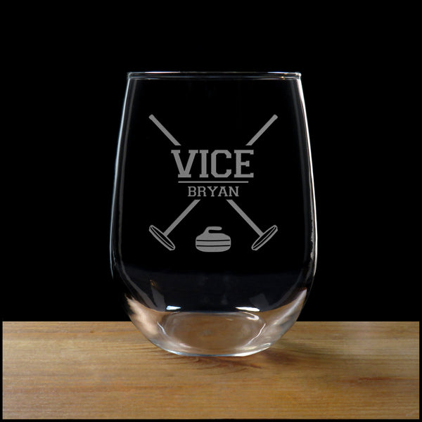 Curling  Vice Stemless Wine Glass - Copyright Hues in Glass