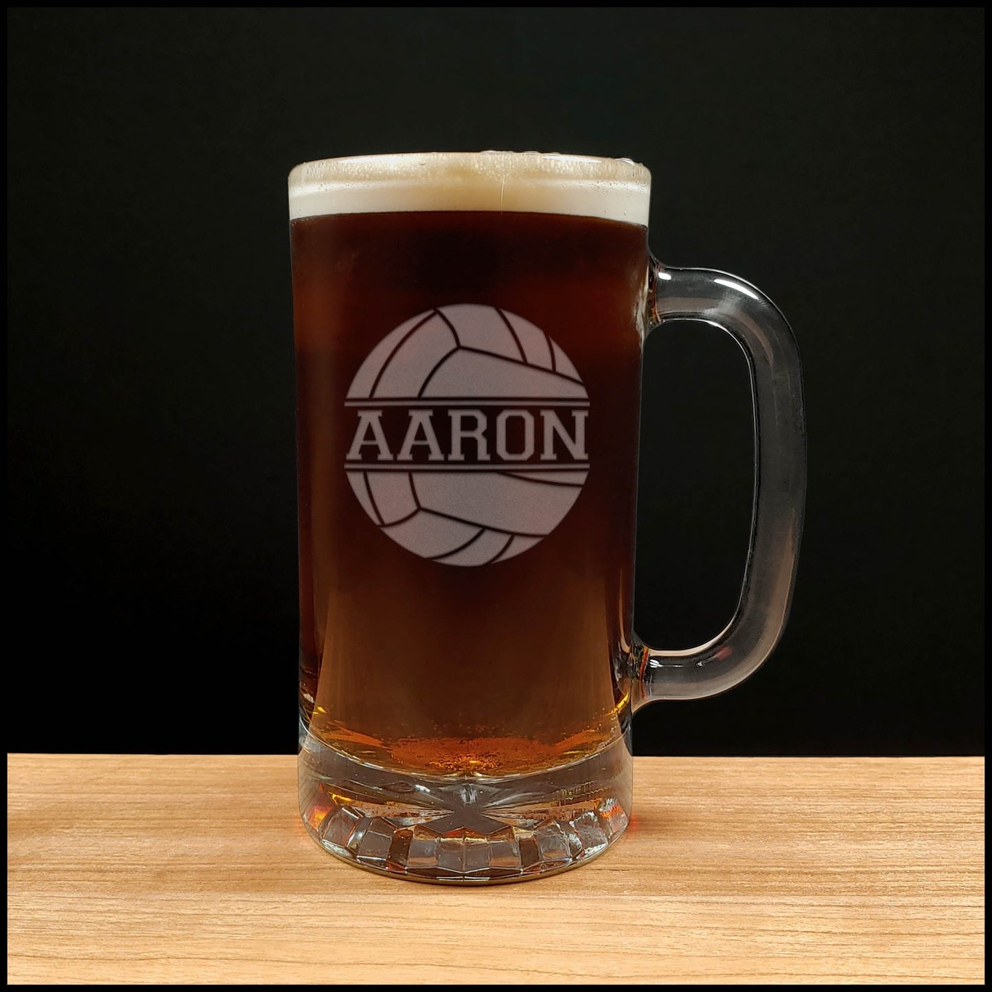 Volleyball Player Beer Mug - Copyright Hues in Glass