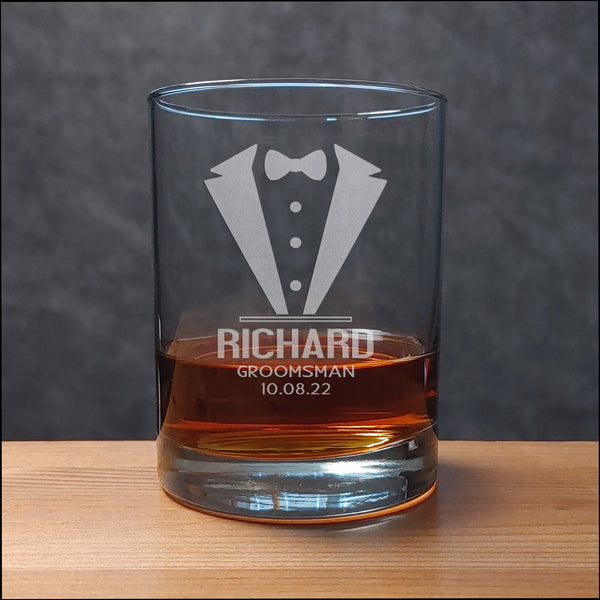 Tuxedo Whisky Glass - Copyright Hues in Glass