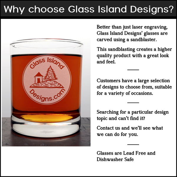 Canoe Engraved 11oz Whiskey Glass - Design 2