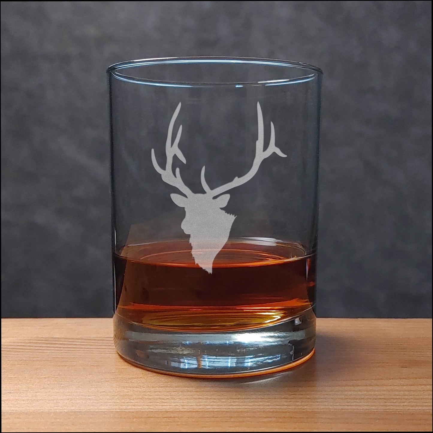 Elk Head 13 oz Whiskey Glass - Copyright Hues in Glass