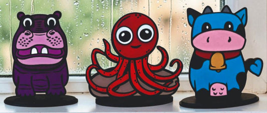 Hippo Octopus and Cow DIY Shelf Sitter