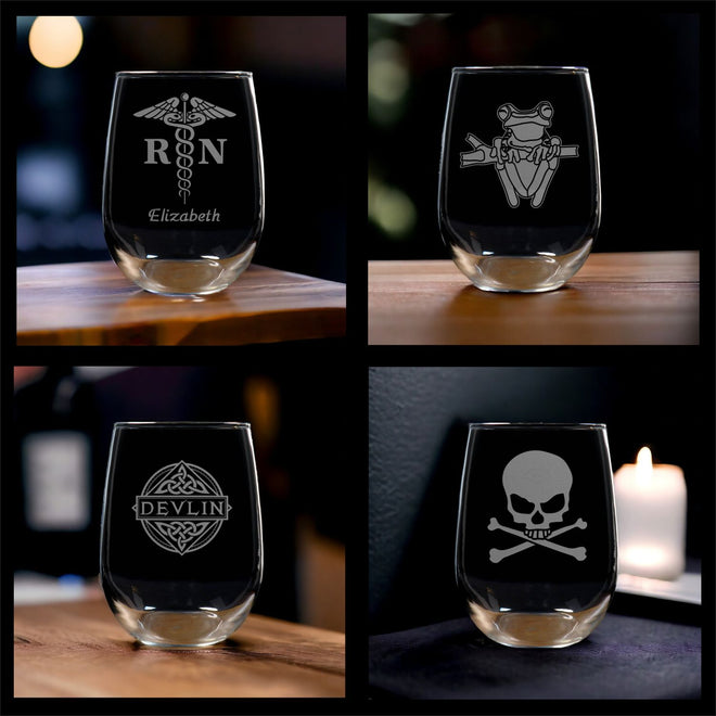 17 oz Stemless Wine Glasses