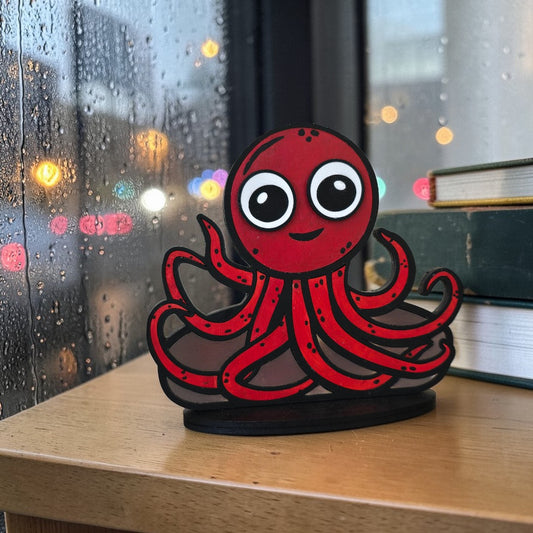 DIY Paintable Kit - Octopus – Unfinished - Animal Shelf Sitter Craft for Kids & Adults