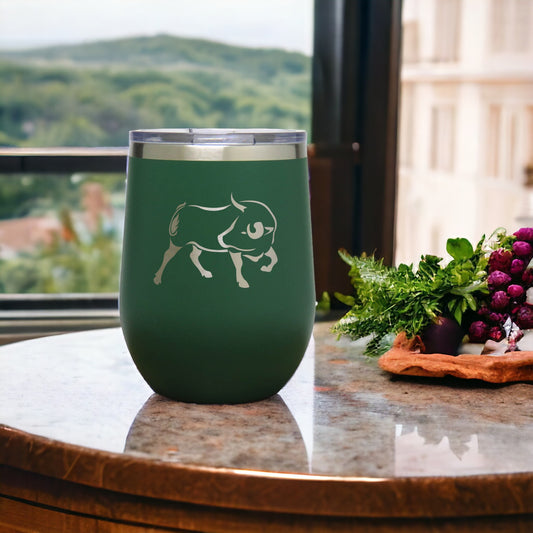 Bull 12 oz Insulated Stemless Wine Tumbler Stainless Steel - Design 2