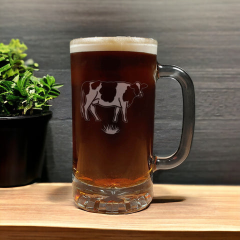 Cow Beer Mug with Dark Beer- Copyright Hues in Glass