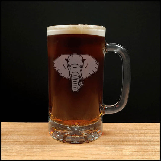 Elephant Face Beer Mug - Copyright Hues in Glass