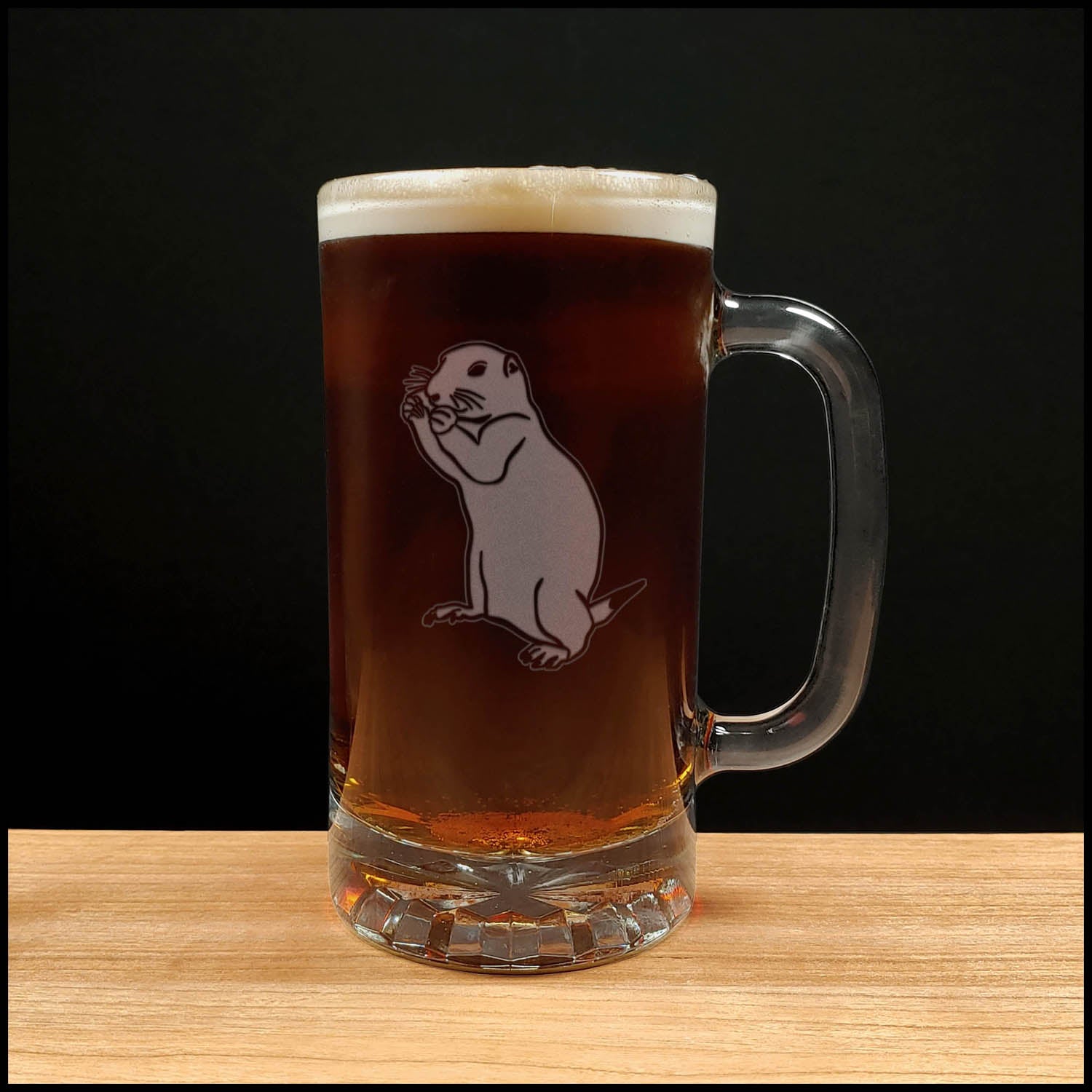 Gopher - 16oz Beer Mug - Design 2 - Copyright Hues in Glass