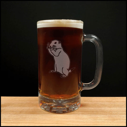 Gopher - 16oz Beer Mug - Design 2 - Copyright Hues in Glass