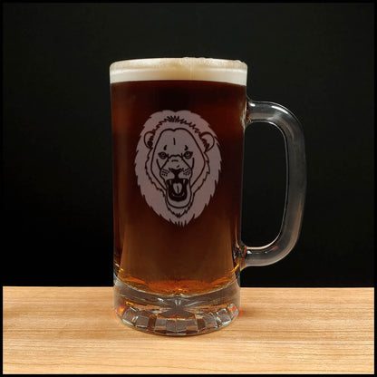 Lion Head 16oz Beer Mug - Copyright Hues in Glass