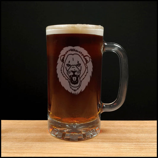Lion Head 16oz Beer Mug - Copyright Hues in Glass