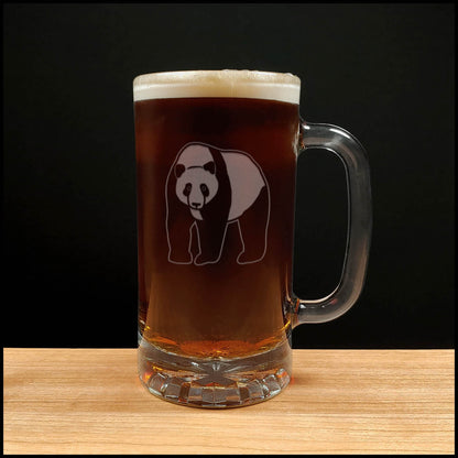 Panda 16oz Beer Mug - Design 1 - Copyright Hues in Glass