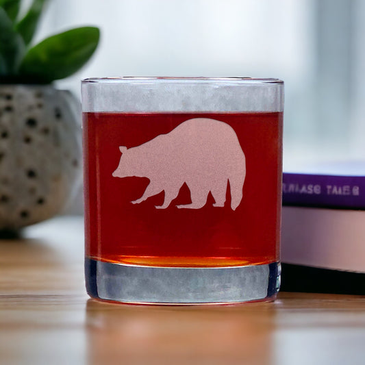 Raccoon 11oz Whisky Glass - Design 4 - Copyright Hues in Glass