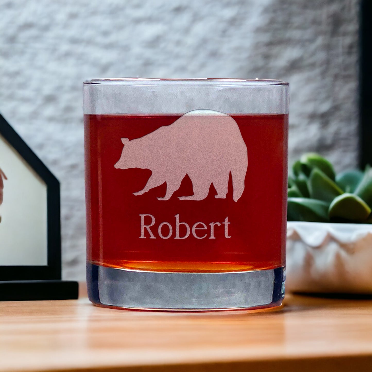 Personalized Raccoon 11oz Whisky Glass - Design 4 - Copyright Hues in Glass