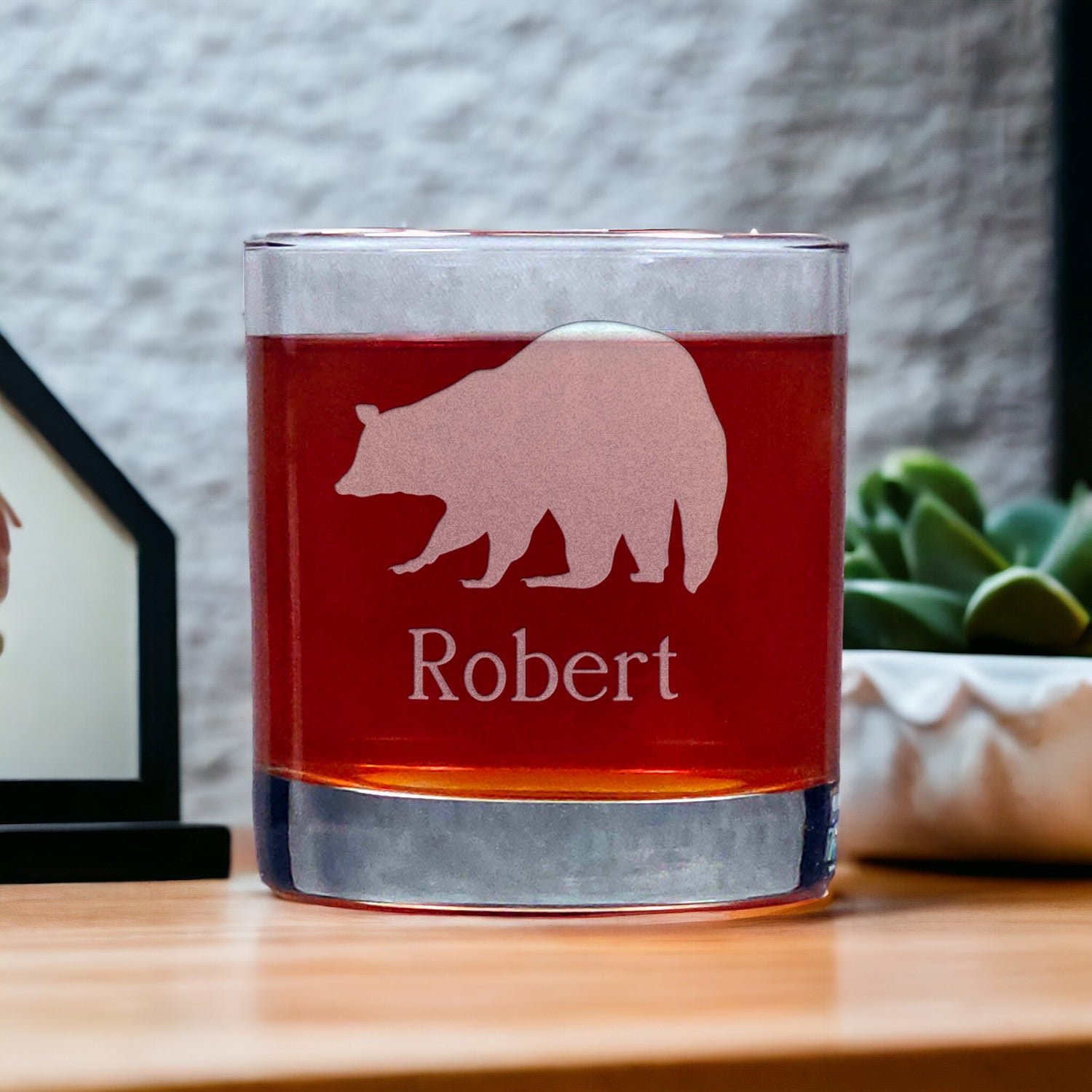 Personalized Raccoon 11oz Whisky Glass - Design 4 - Copyright Hues in Glass