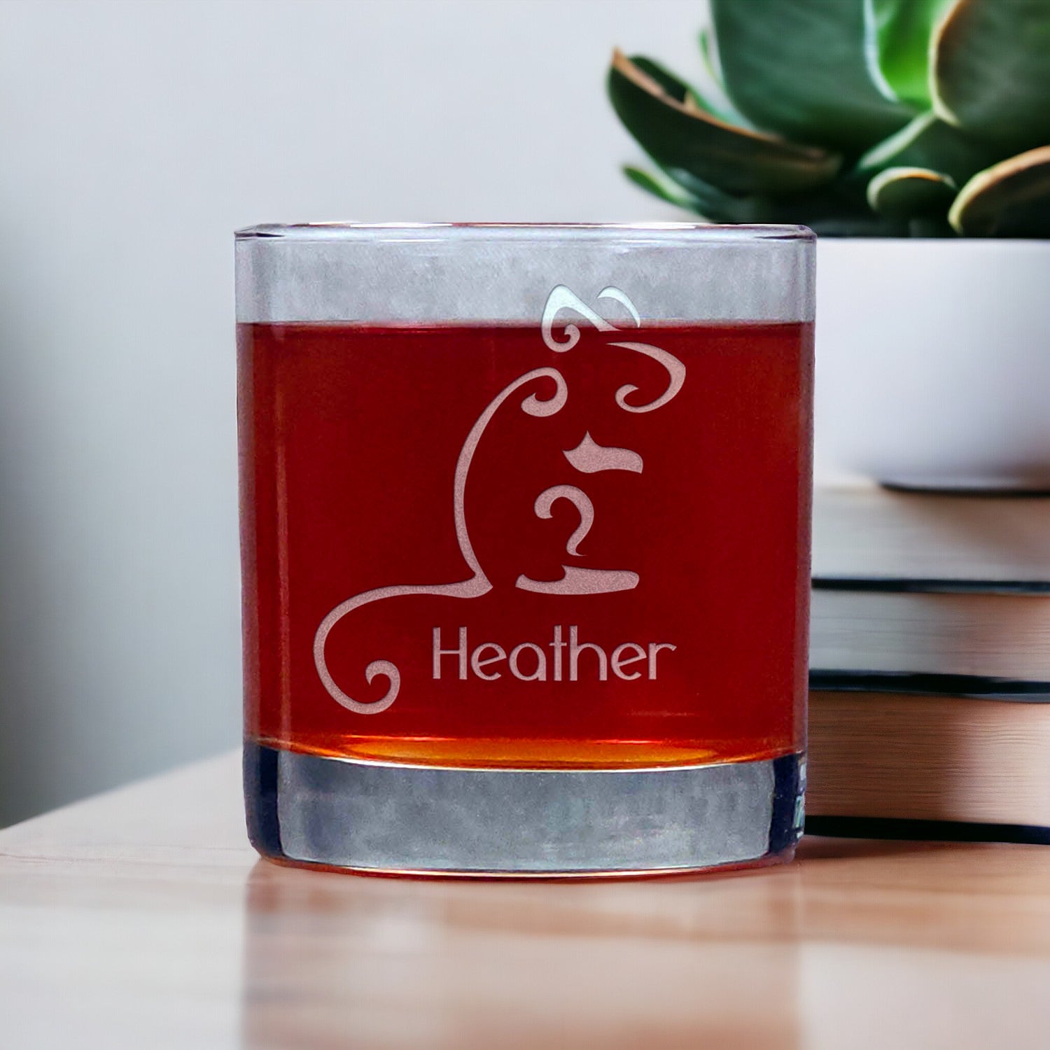 Personalized Rat 11oz Whisky Glass - Design 1 - Copyright Hues in Glass