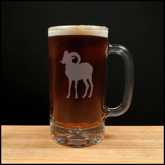 Bighorn Sheep 16oz Beer Mug - Copyright Hues in Glass