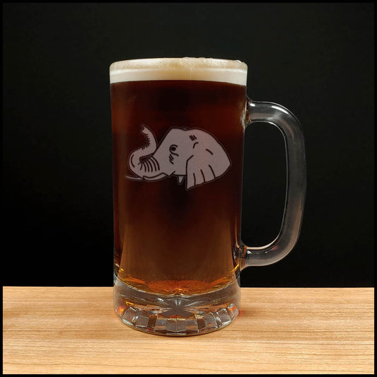 Elephant Head Beer Mug - Copyright Hues in Glass