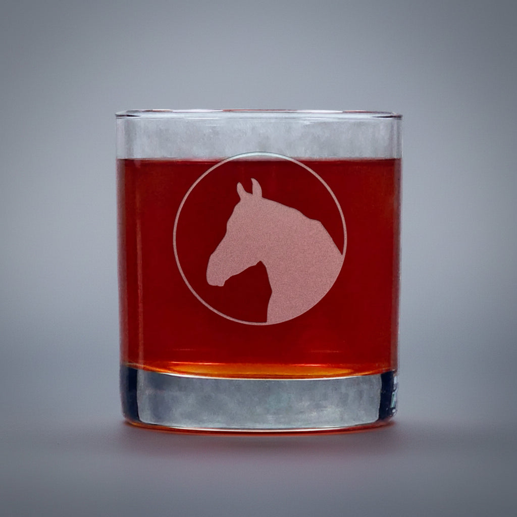 Horse Head 11oz Whiskey Glass - Free Personalization