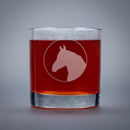 Horse Head 11oz Whiskey Glass - Free Personalization