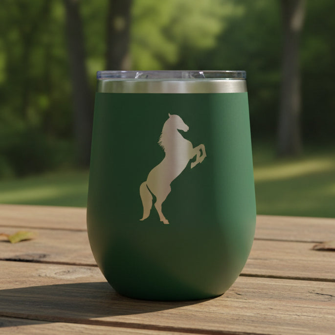 Prancing Horse Insulated 12oz Insulated Stemless Wine Tumbler - Stainless Steel