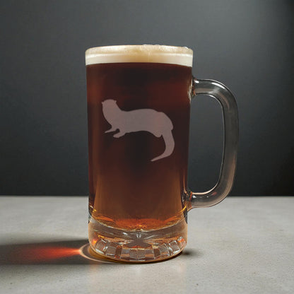 Otter 16oz Engraved Beer Mug – Personalized Hand Sandblasted Glass Beer Gift