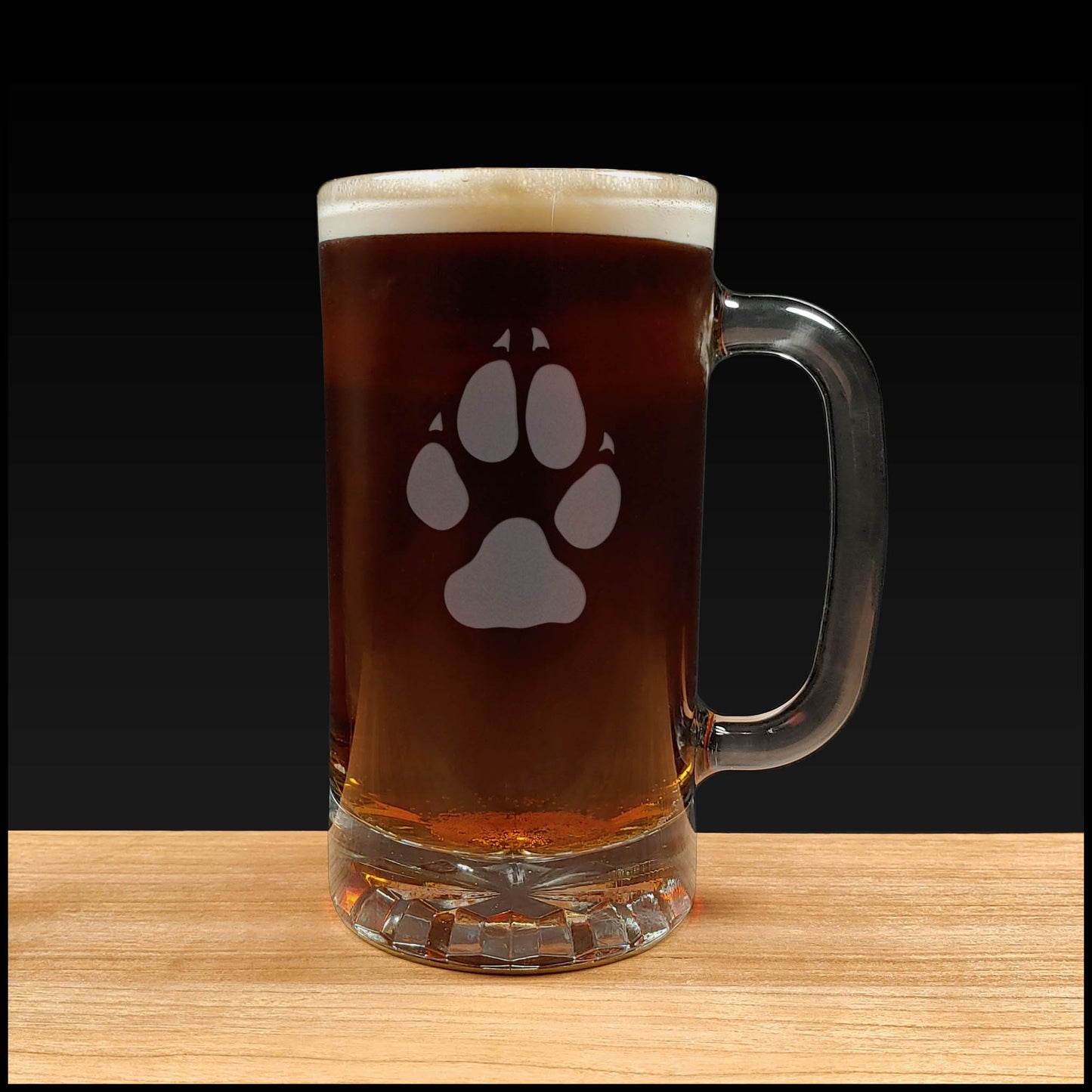 Wolf Track Beer Mug 16oz - Custom Nature Gift for Outdoor Enthusiasts