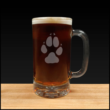 Wolf Track Beer Mug 16oz - Custom Nature Gift for Outdoor Enthusiasts
