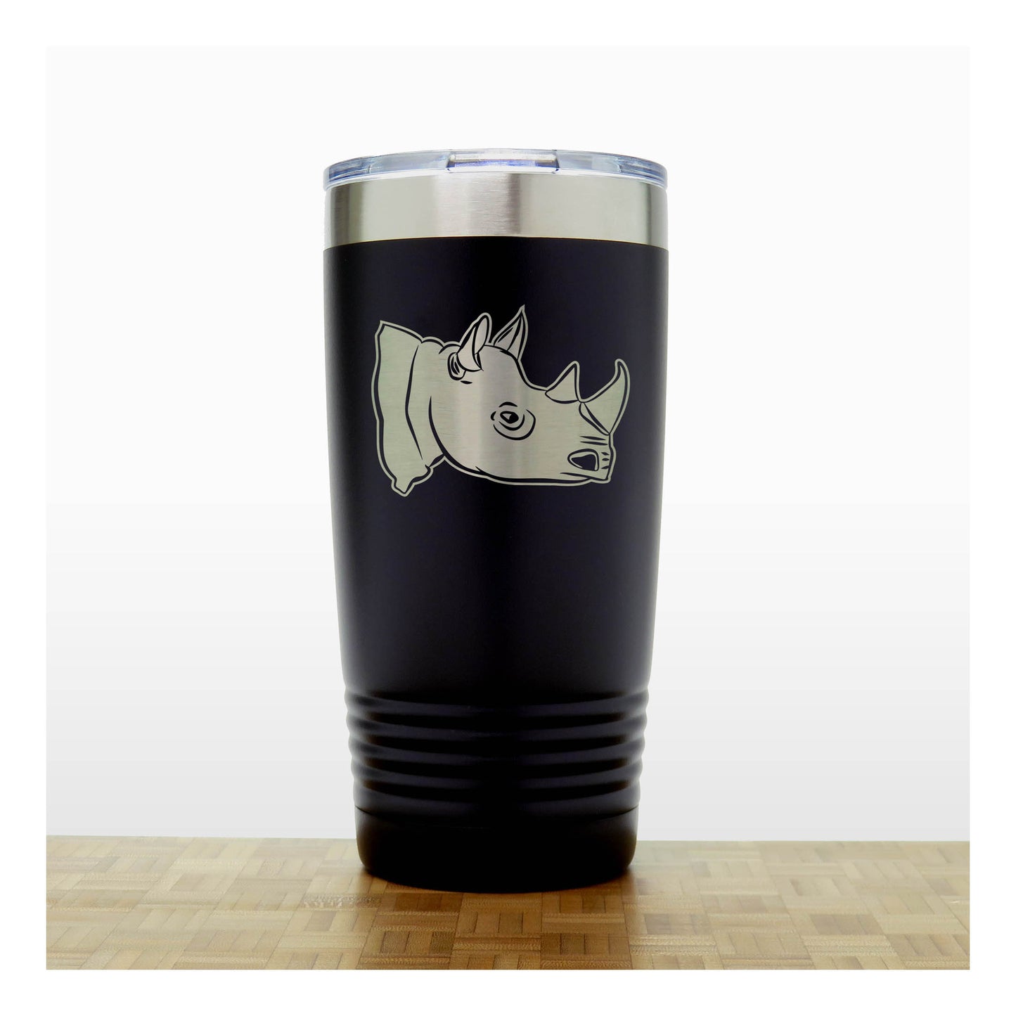 Rhinoceros Head Engraved 20oz Tumbler – Stainless Steel Insulated Travel Mug