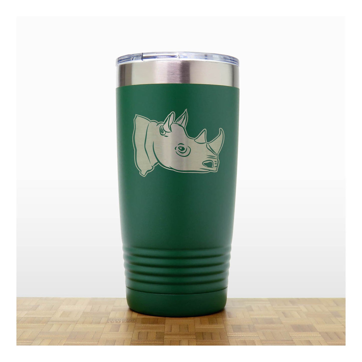 Rhinoceros Head Engraved 20oz Tumbler – Stainless Steel Insulated Travel Mug