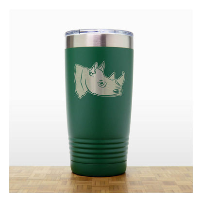 Rhinoceros Head Engraved 20oz Tumbler – Stainless Steel Insulated Travel Mug
