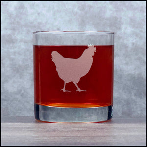Hen Whisky Glass - Copyright Hues in Glass