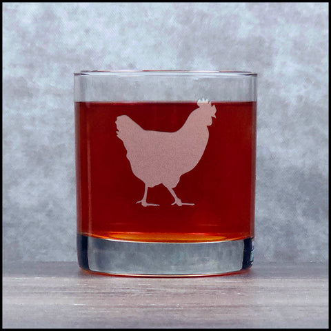 Hen Whisky Glass - Copyright Hues in Glass