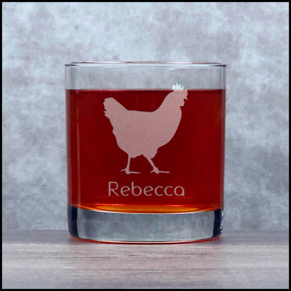 Personalized Hen Whisky Glass - Copyright Hues in Glass