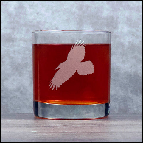 Crow Whisky Glass - Copyright Hues in Glass