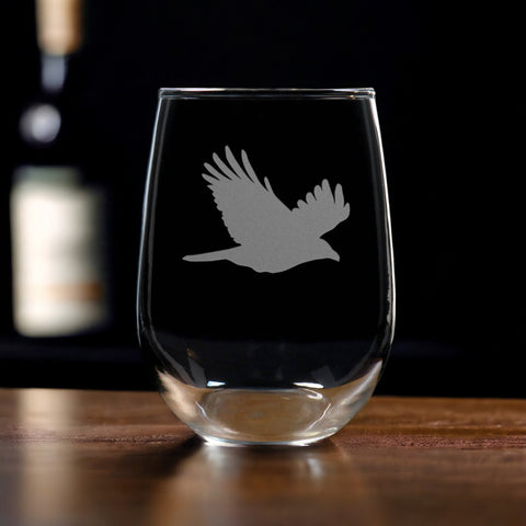 Crow 17oz Stemless Wine Glass - Design 2