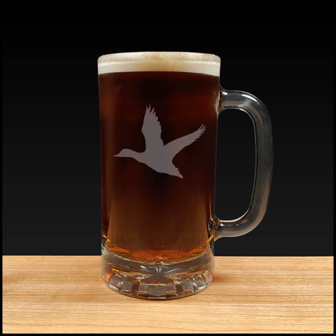 Flying Duck Design Beer Mug - Dark Beer - Copyright Hues in Glass