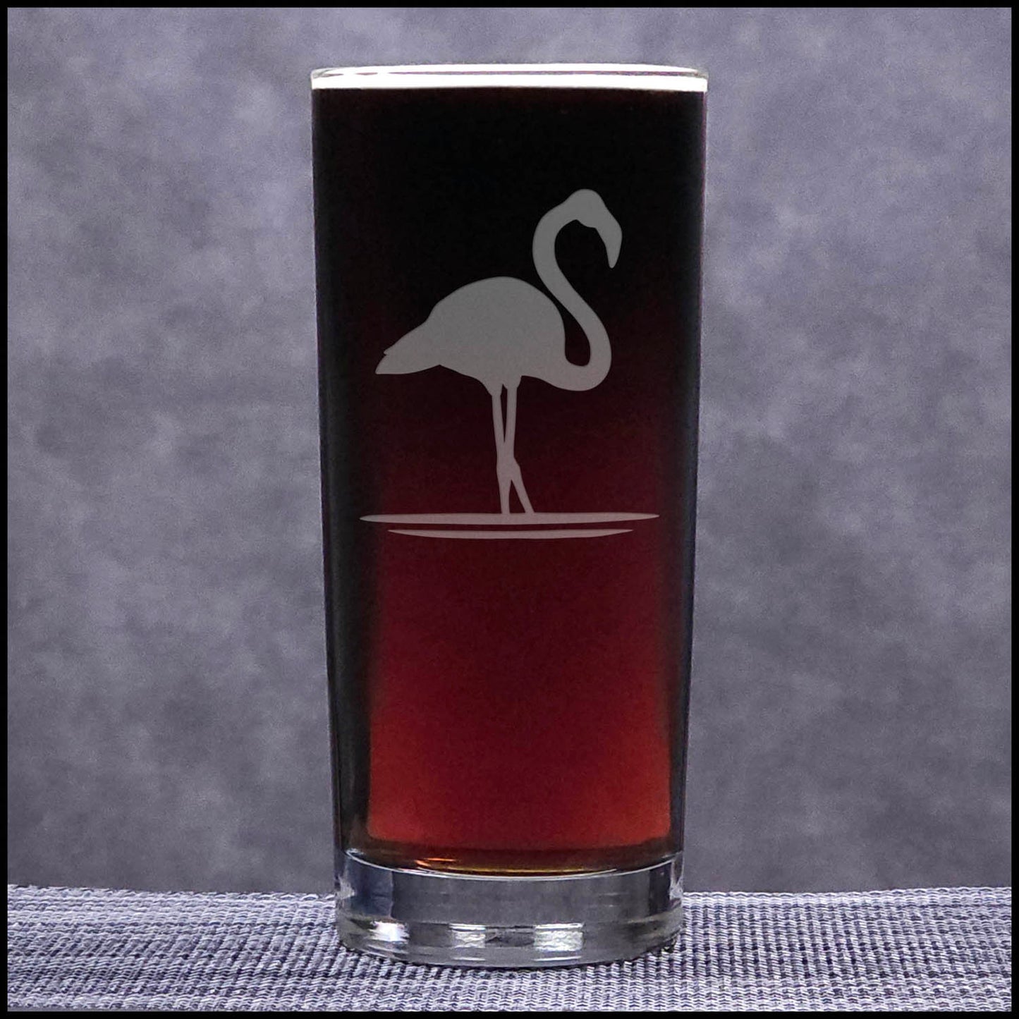 Personalized Flamingo Cooler Glass, Engraved 15oz Water Tumbler, Custom Cocktail Glass, Tropical Flamingo Drinkware, Personalized Glass Gift