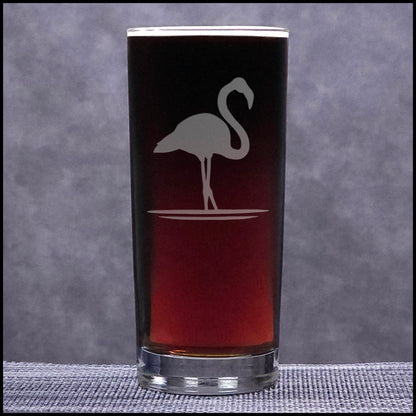 Personalized Flamingo Cooler Glass, Engraved 15oz Water Tumbler, Custom Cocktail Glass, Tropical Flamingo Drinkware, Personalized Glass Gift