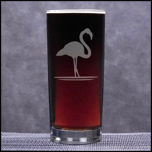 Personalized Flamingo Cooler Glass, Engraved 15oz Water Tumbler, Custom Cocktail Glass, Tropical Flamingo Drinkware, Personalized Glass Gift