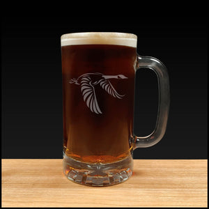 Flying Goose Design Beer Mug - Dark Beer - Copyright Hues in Glass