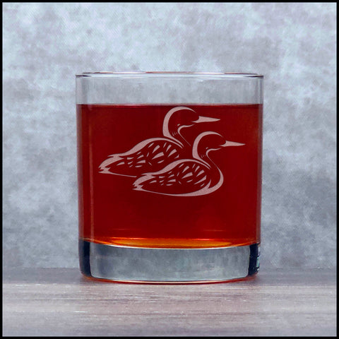 Loons Personalized Whisky Glass - Copyright Hues in Glass