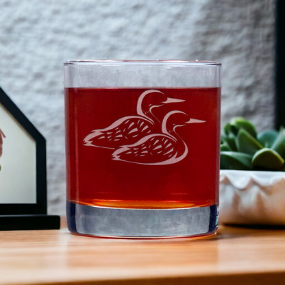 Loons Personalized 11oz Whisky Glass - Copyright Hues in Glass