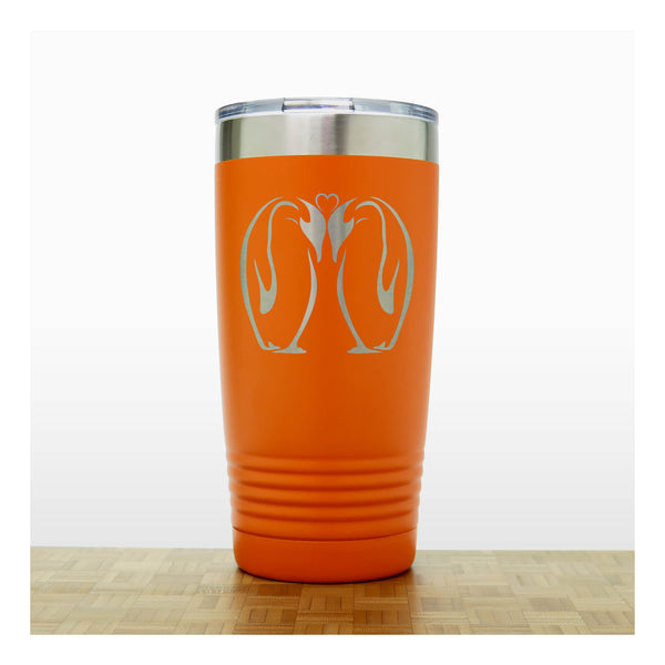 Orange - Kissing Penguins 20 oz Insulated Tumbler - Copyright Hues in Glass