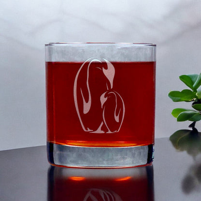 Penguin and Baby 11oz Whisky Glass