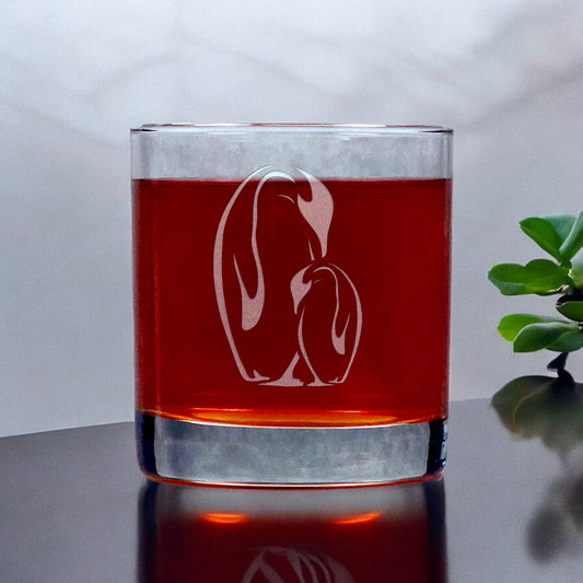 Penguin and Baby 11oz Whisky Glass