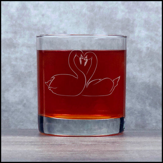 Swan Pair 11oz Whisky Glass - Copyright Hues in Glass