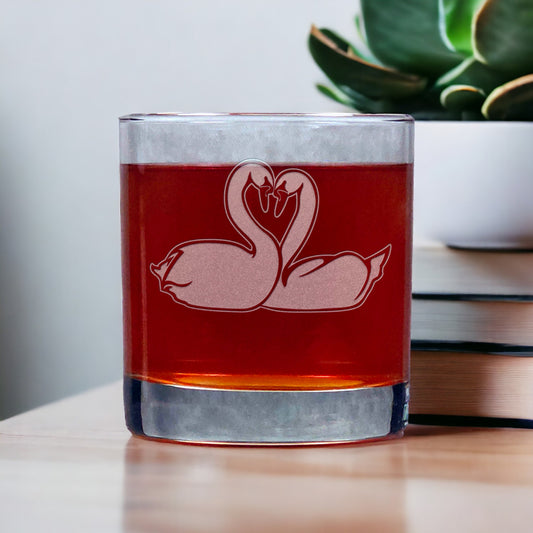 Swans Silhouette 11oz Whisky Glass - Copyright Hues in Glass