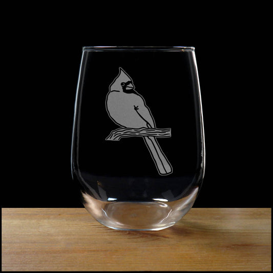 Beautifully etched 17oz stemless wine glass featuring a realistic cardinal design. A perfect personalized gift for bird lovers, nature enthusiasts, or memorial keepsakes.


