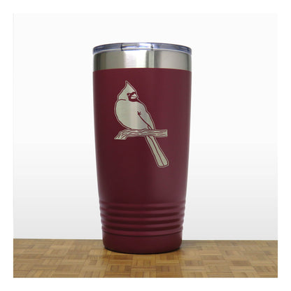 Personalized Cardinal Engraved 20oz Insulated Travel Tumbler – Stainless Steel Bird Lover Gift